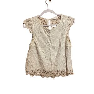 Talula White Blouse | Size M | Lace Back